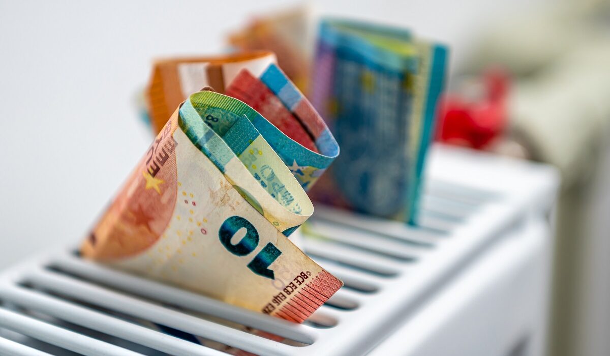 Euro,Banknotes,In,A,Central,Heating,Radiator,,The,Concept,Of
